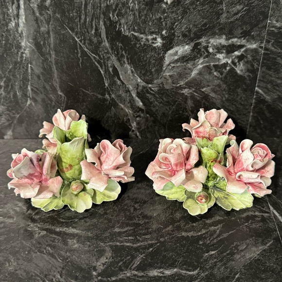 Nove Other - NOVE Capodimonte Floral Candle Holders